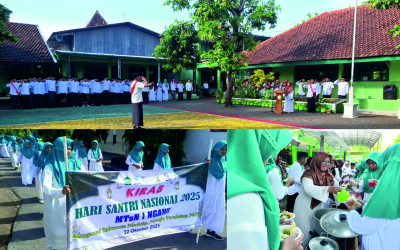 PERINGATAN HARI SANTRI NASIONAL 2025 MTsN 1 Ngawi “Mengawal Indonesia Merdeka Menuju Peradaban Dunia”