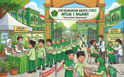 MTsN 1 Ngawi dan PKM Puskesmas Widodaren Gerih  Mengadakan Cek Kesehatan Gratis dan Edukasi Kesehatan